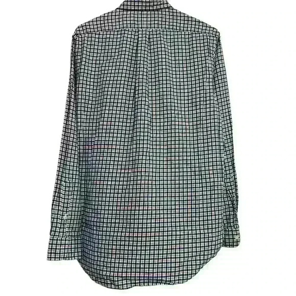 Ralph Lauren plaid men’s button-down with pink embroidered horse. Size medium. - Picture 2 of 10